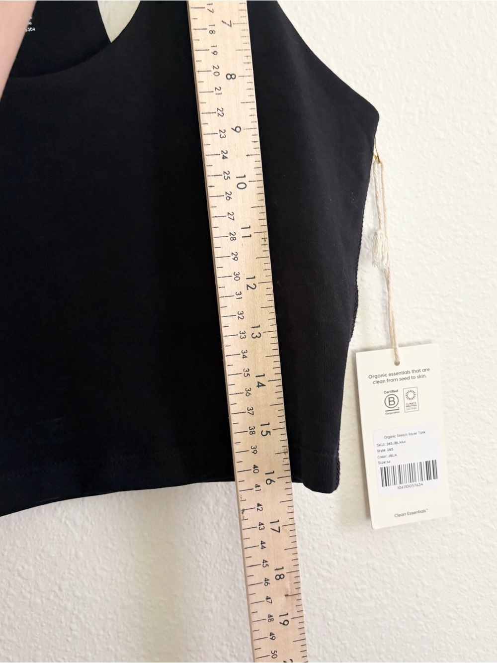 NWT Mate The Label Organic Stretch Racerback Tank Black Size M - Picture 2 of 6